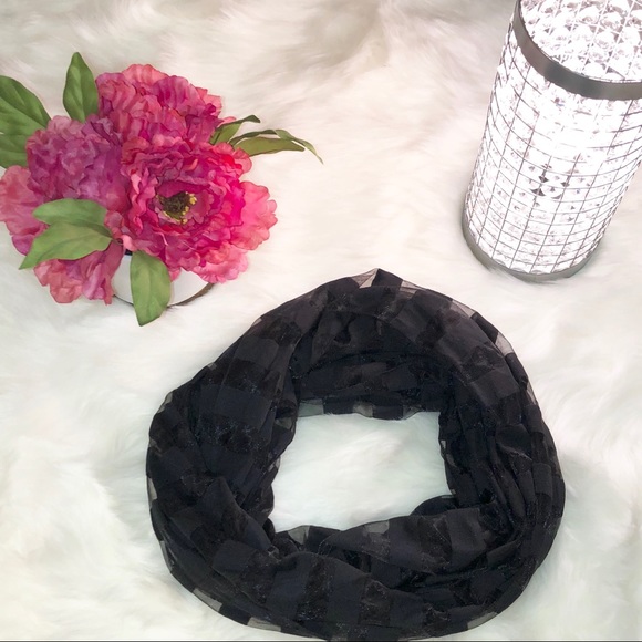 Black Sheer Infinity Scarf - Picture 1 of 6